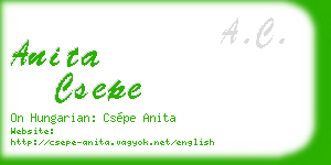 anita csepe business card